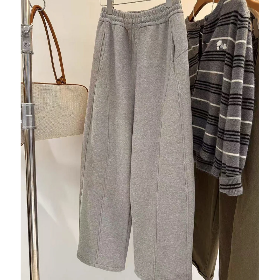 2025秋冬高腰长裤休闲风冬季休闲裤百搭卫裤宽松阔腿裤