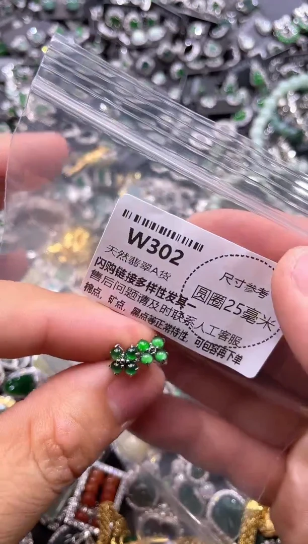 翡翠未镶嵌颈饰W302耳扣