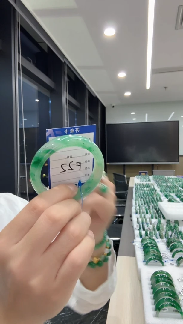 未镶嵌手镯石英质玉（非洲翠）55圈口 手镯手镯