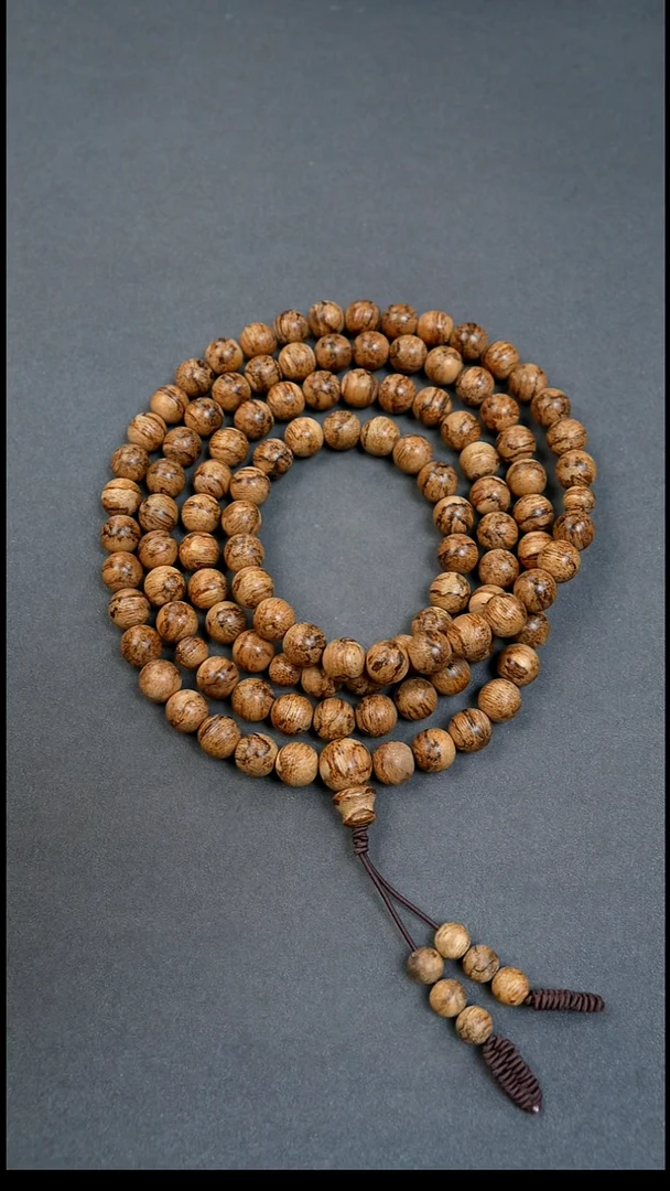 沉香手串9mm达拉干花珠多圈31.15g