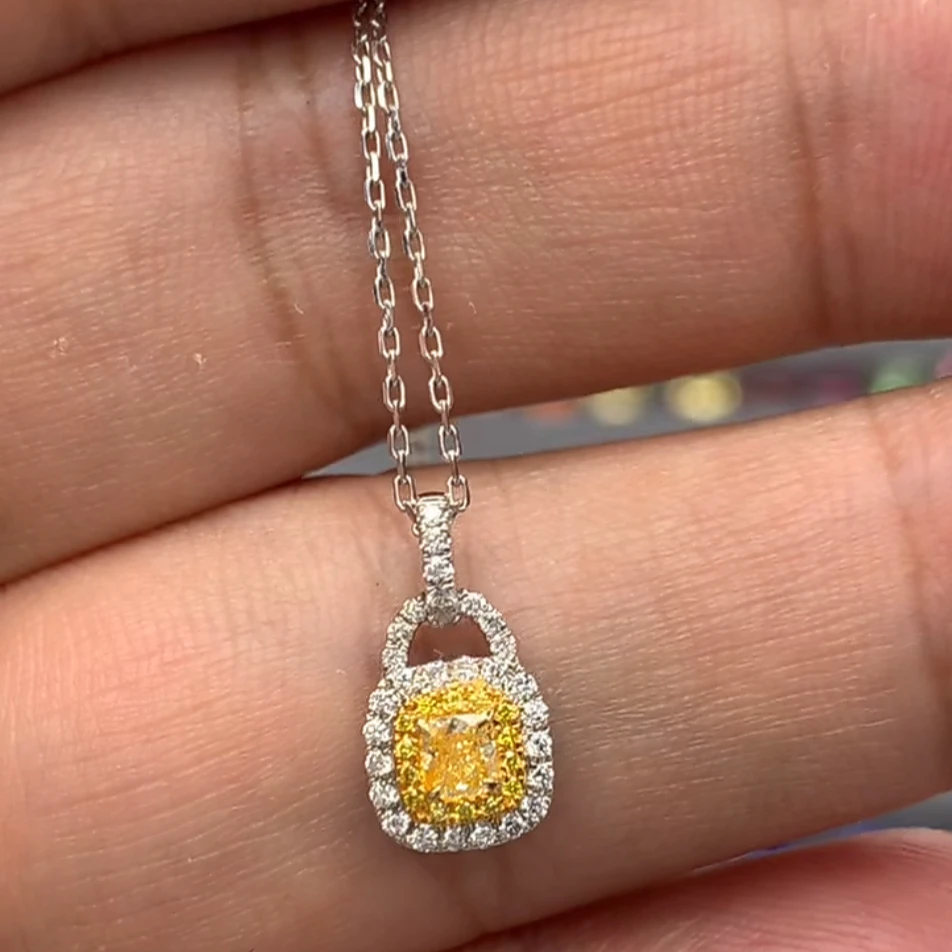 18K金钻石项链18分