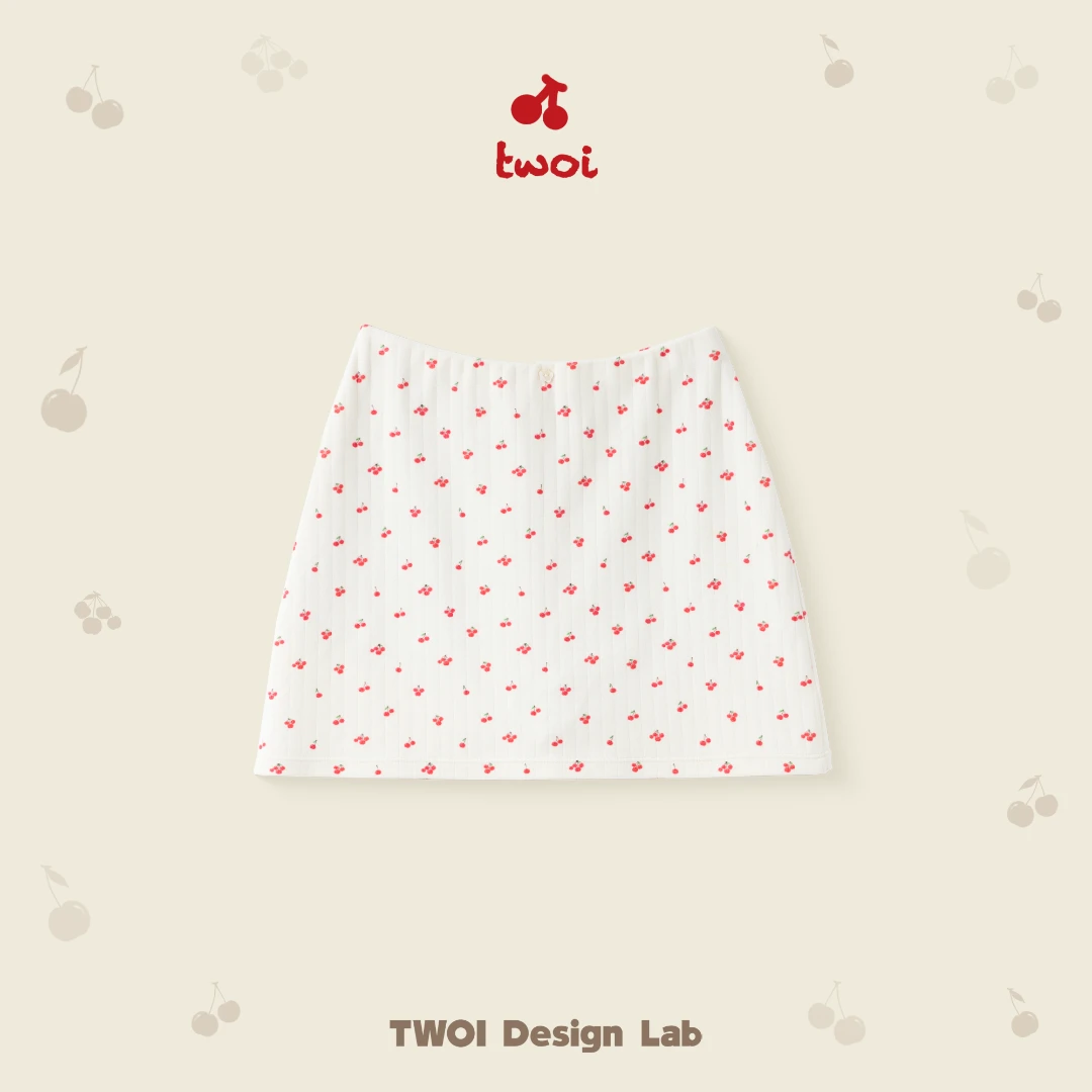 TWOI Design Lab "白女的小樱桃系列"「A类奶油白樱桃半裙」
