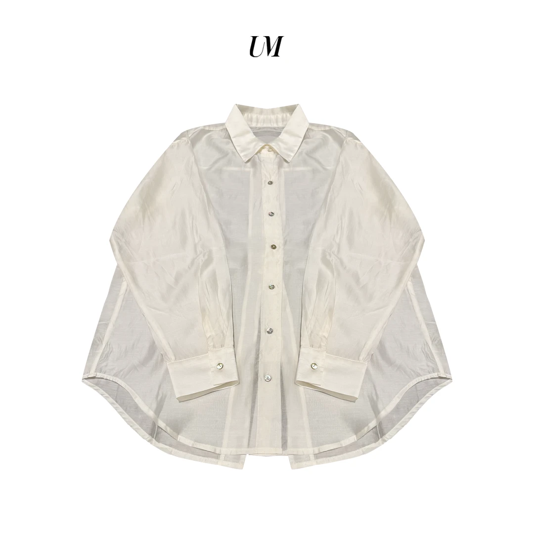 【U.M】 雪涧冰川翻领透气舒适排扣衬衫