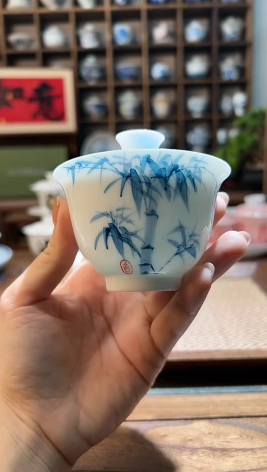 【闪购商品】竹子元宝盖碗