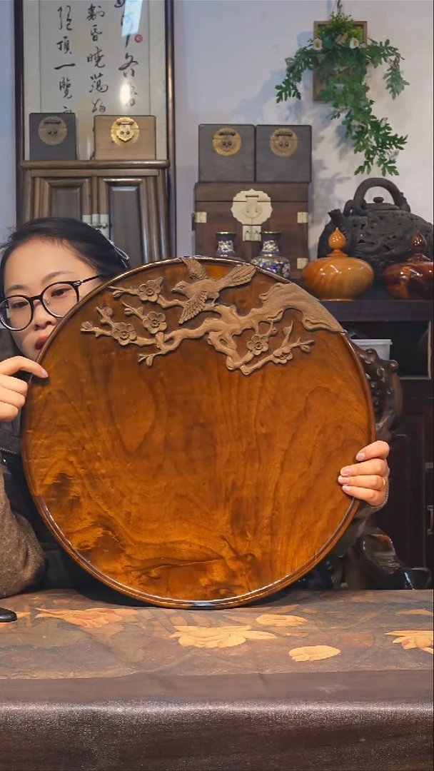 金丝楠小叶桢楠【4】纯手工 整板整雕 重工茶盘