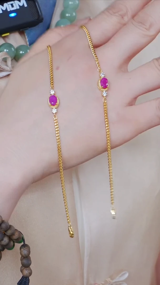 手链银S925镶嵌红宝石7【】多样性发一