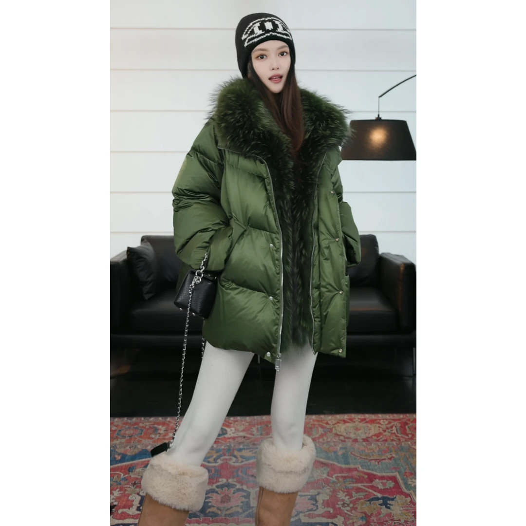 [90鹅绒]鹅绒服毛领女冬外套时尚羽绒服25181