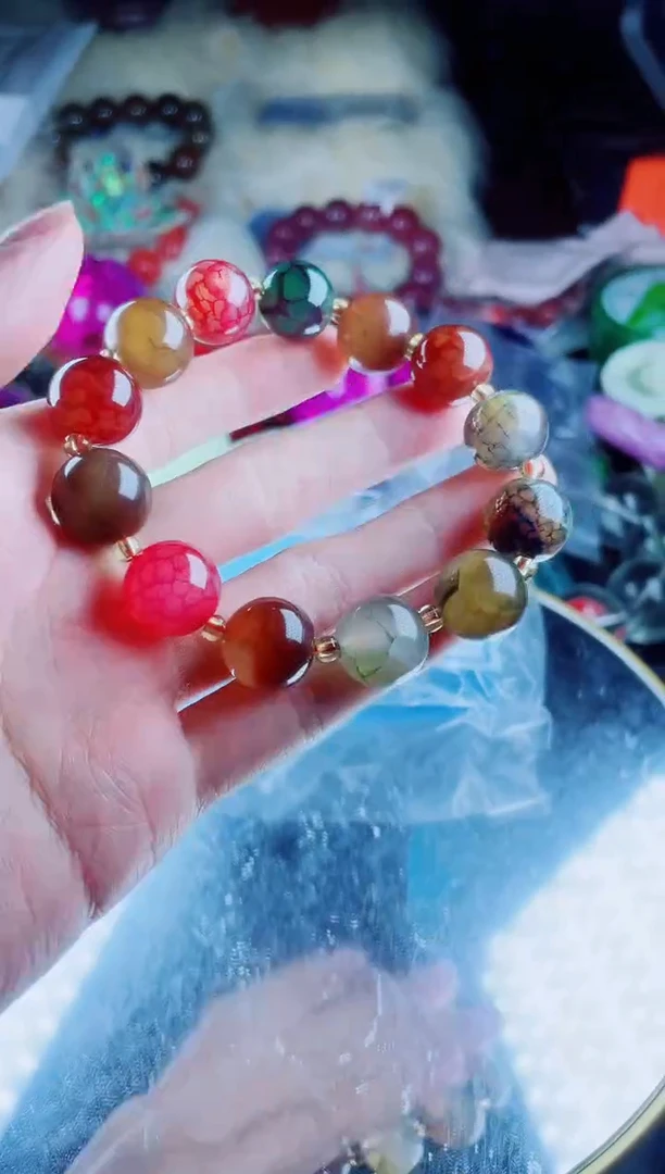 玛瑙/玉髓手链未镶嵌雪山重楼手串卡14