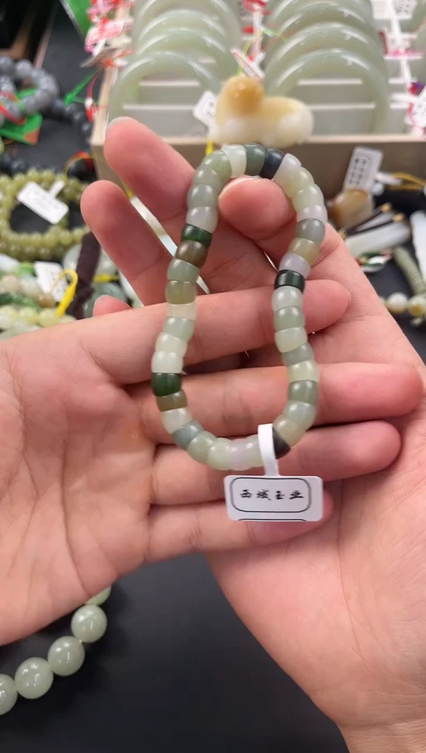 手串未镶嵌和田玉多宝猪大肠手串卡8微色差