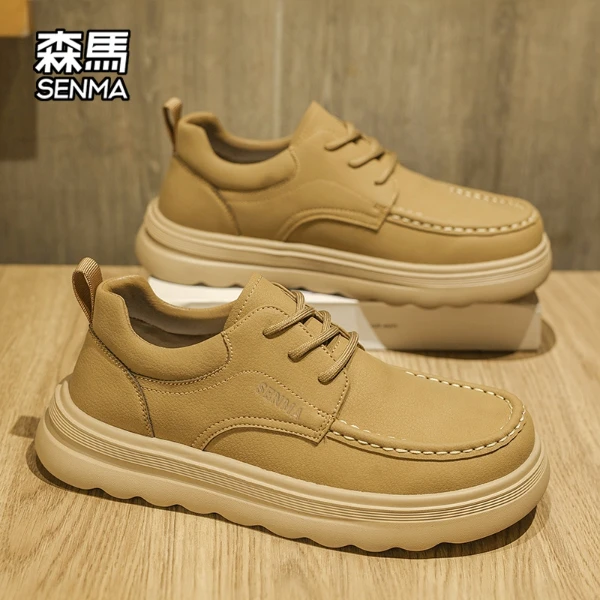 森马男鞋厚底豆豆鞋男款痞帅高级感男士休闲皮鞋新款爆款乐福鞋男
