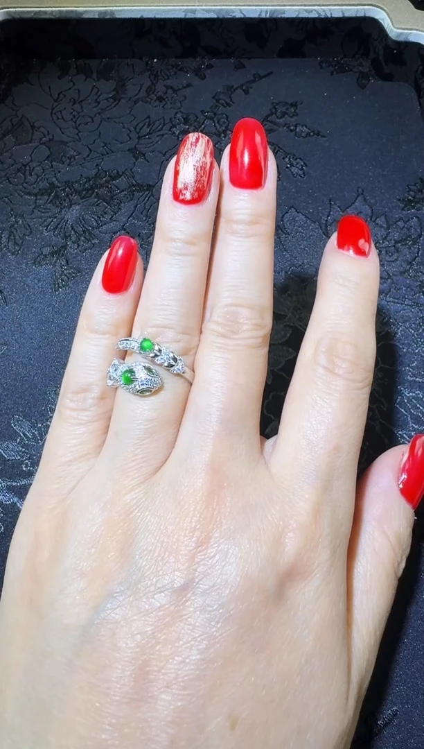 【闪购商品】翡翠戒指银S925镶嵌戒指