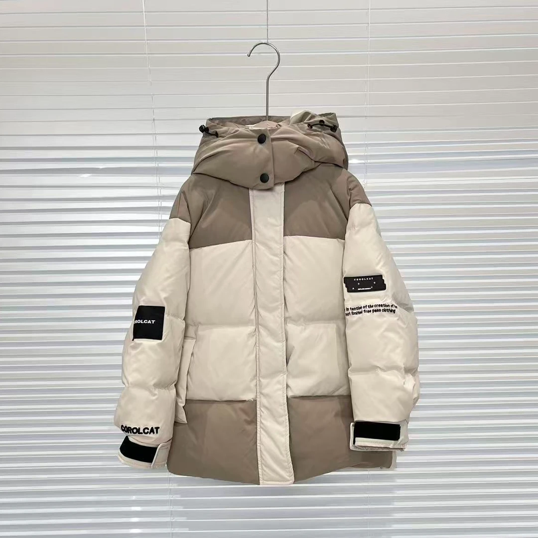 冬款男童女童鹅绒服咖色 9938热系