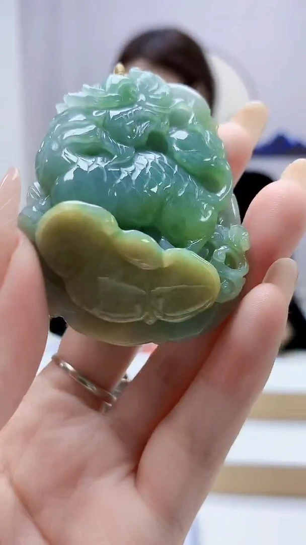 未镶嵌定制翡翠4829DD-毛货挂件74