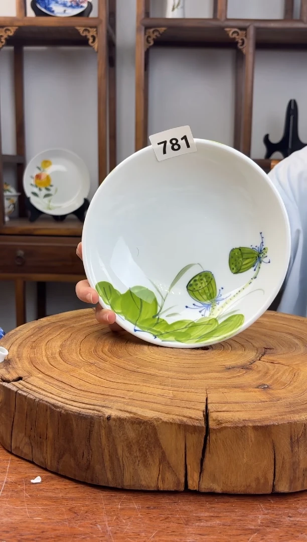 瓷片国韵瓷坊手工手绘圆深盘781