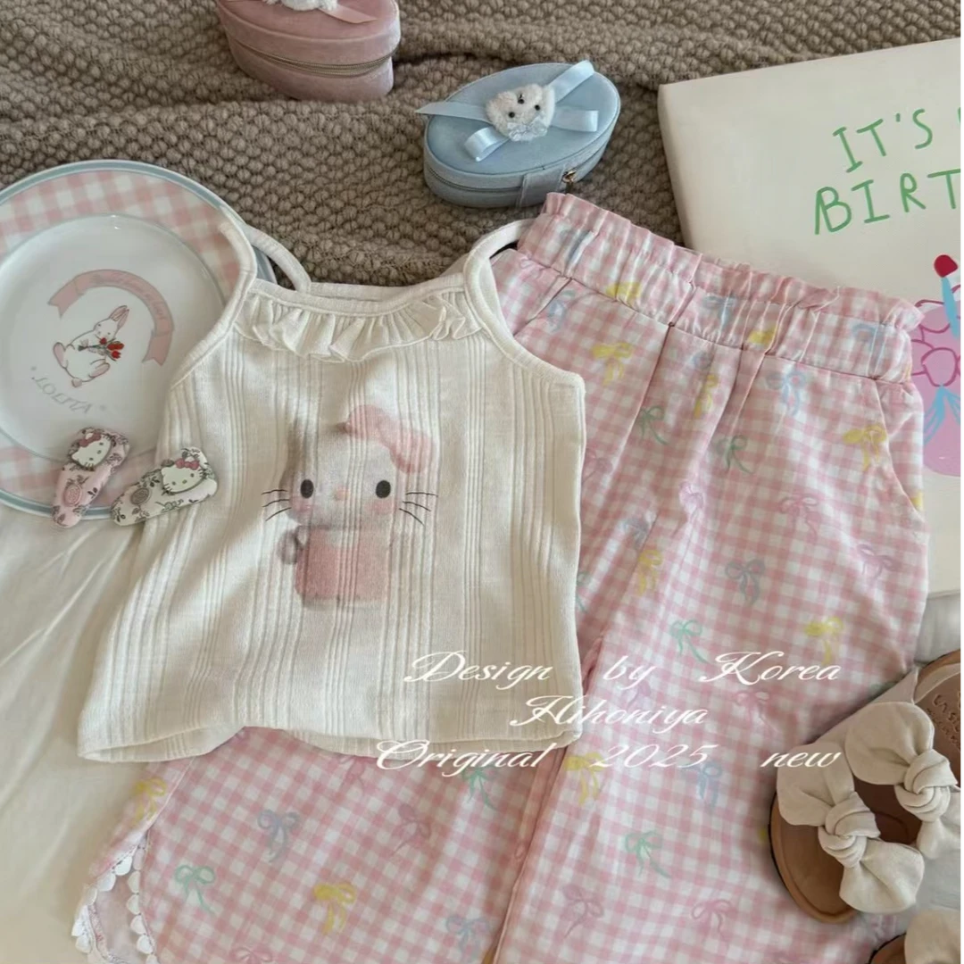 【线下品牌童装】女童夏季韩版棉质吊带套装 251664