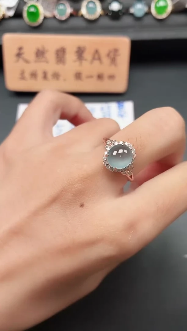 银S925镶嵌戒指翡翠111