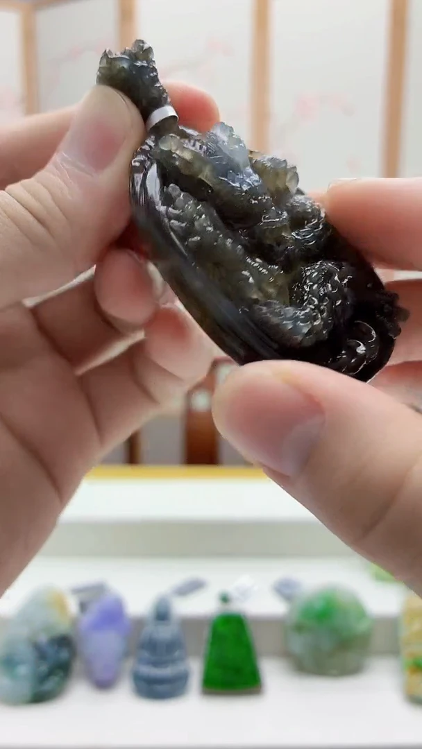 未镶嵌定制翡翠4688bb-毛货挂件73