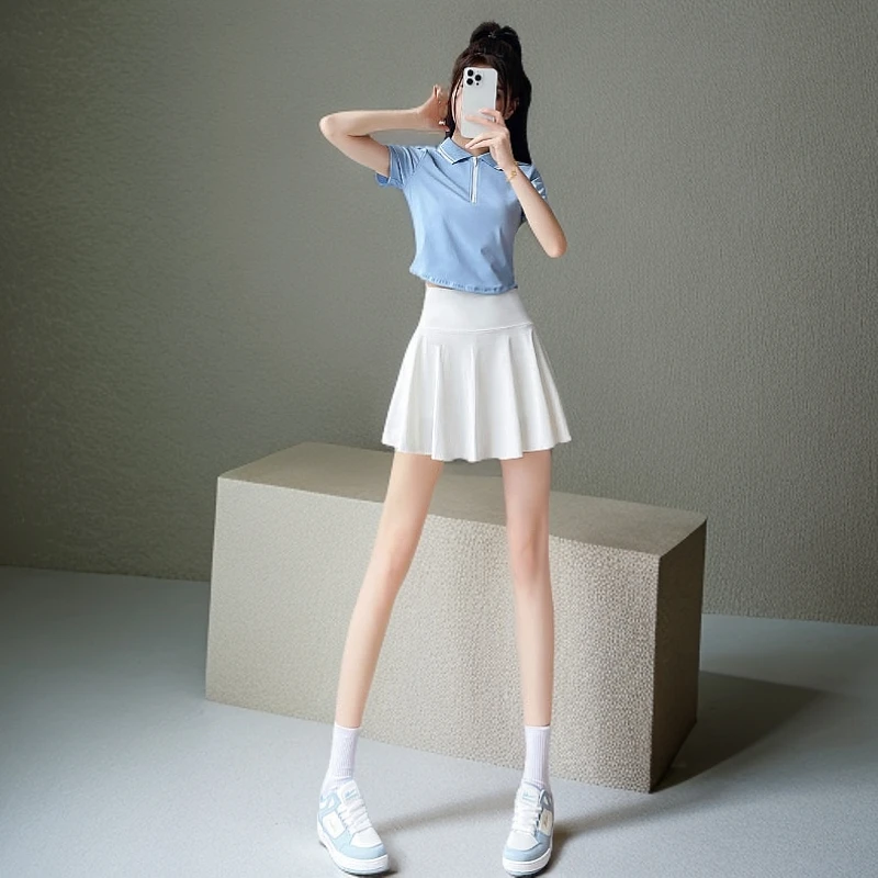 新款晨跑服速干羽毛球服健身衣休闲2025短裙女网球夏跑步运动套装