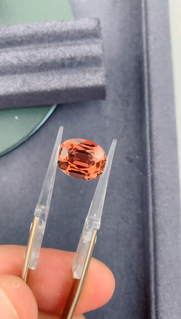 未镶嵌裸石碧玺6.9ct 橘粉色 碧玺