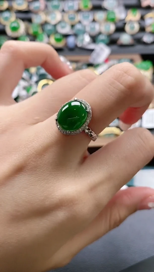 【闪购商品】翡翠戒指银S925镶嵌515111
