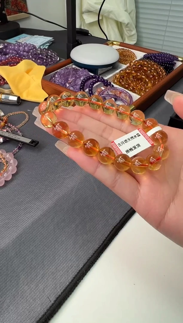 未镶嵌手链黄晶暴力黄巴西黄水晶10m+
