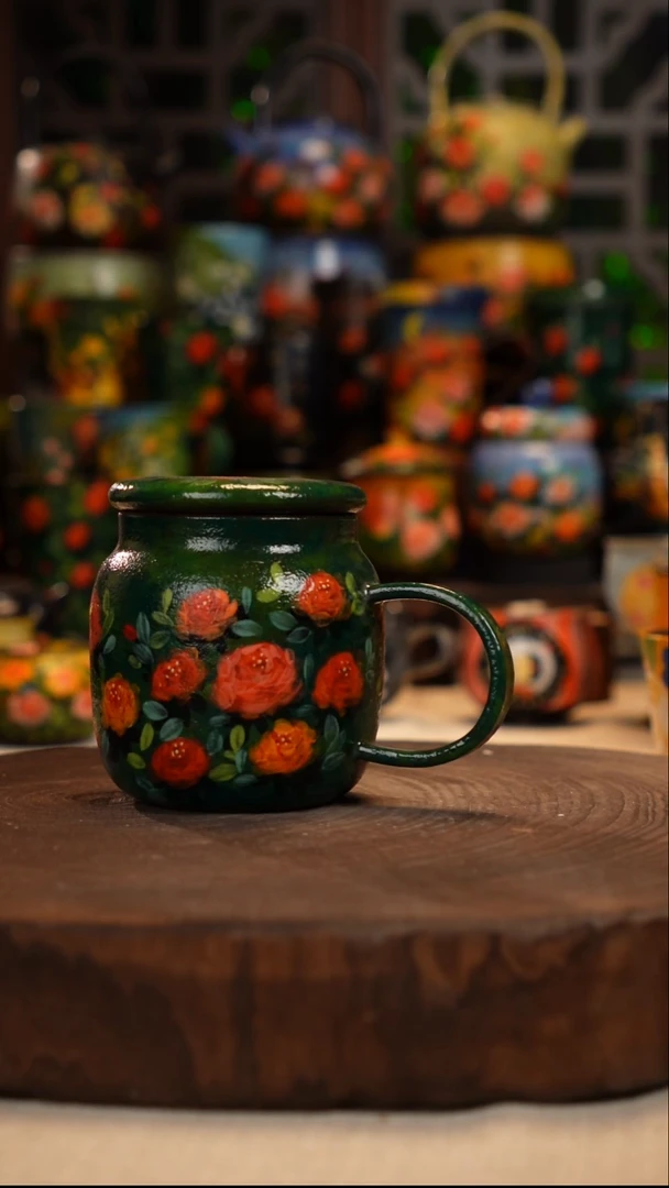 紫砂油画手绘釉下彩