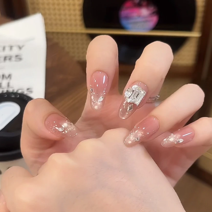 【夏夜星河】小末汀显白玻璃珠猫眼华子钻全华气质温柔穿戴甲