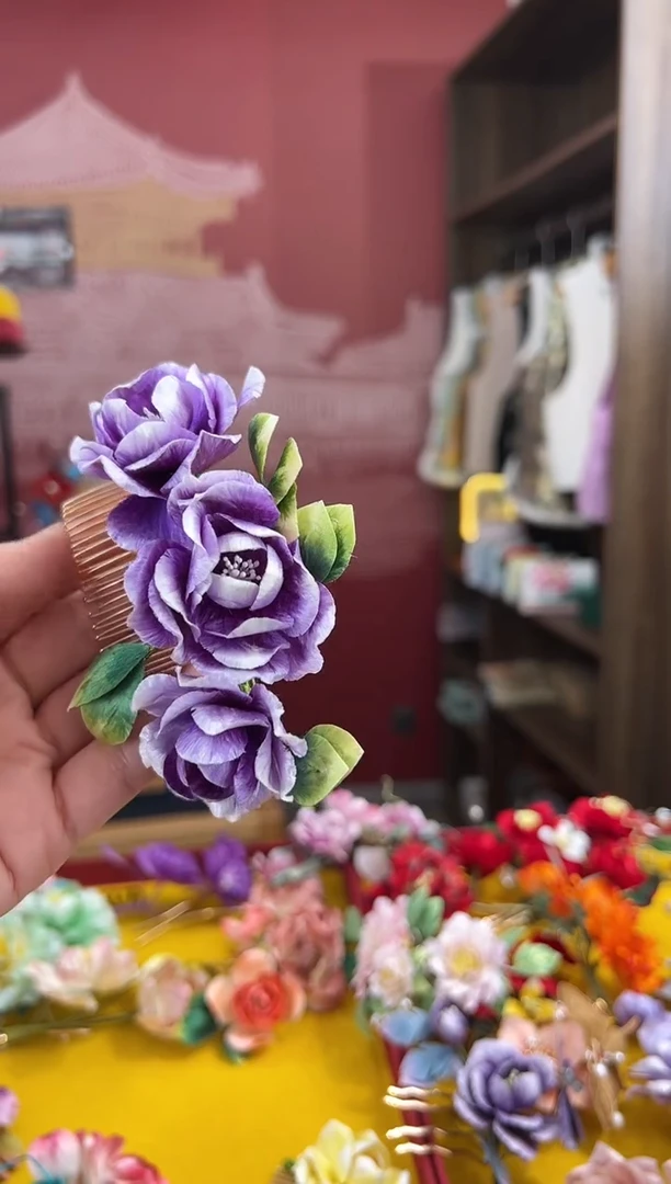 【闪购商品】刺绣非遗绒花（发饰）