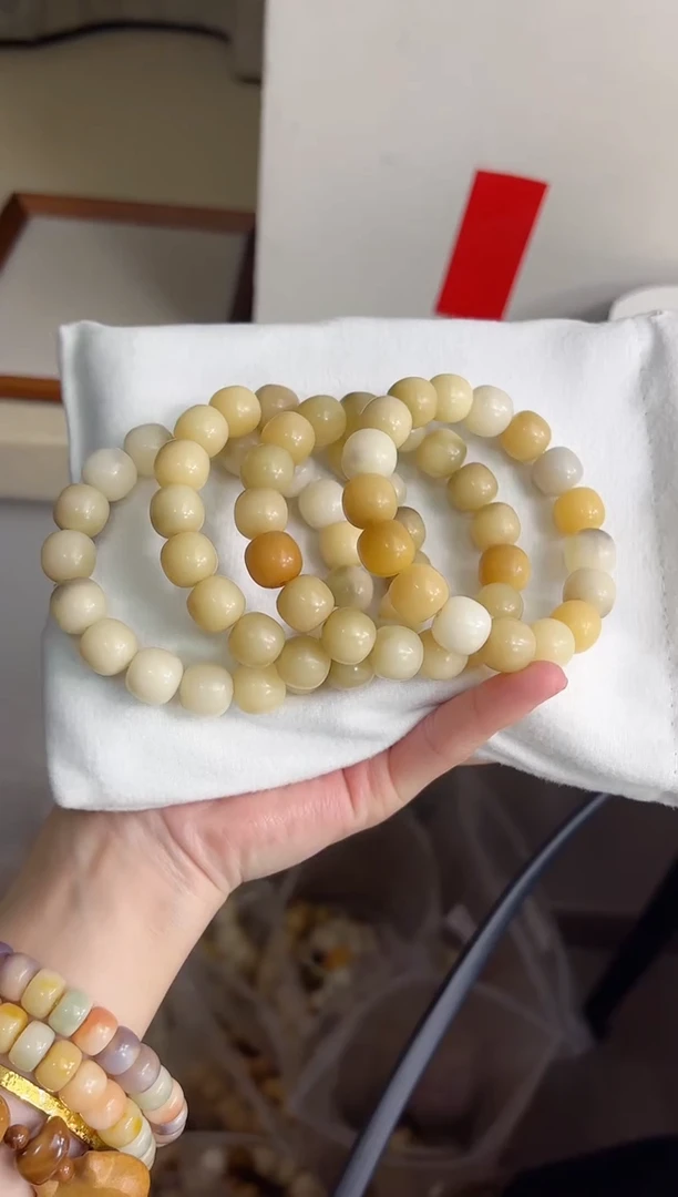 手串菩提根/象牙果i47烟雨蒙蒙干磨桶珠12*13mm手串随机