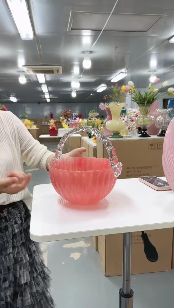 花间集水晶琉璃摆件      提篮