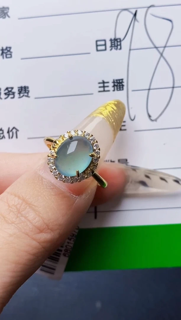 银S925镶嵌戒指翡翠3859