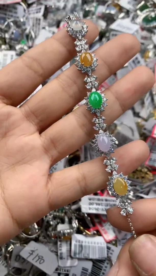 银S925镶嵌戒指翡翠222----8