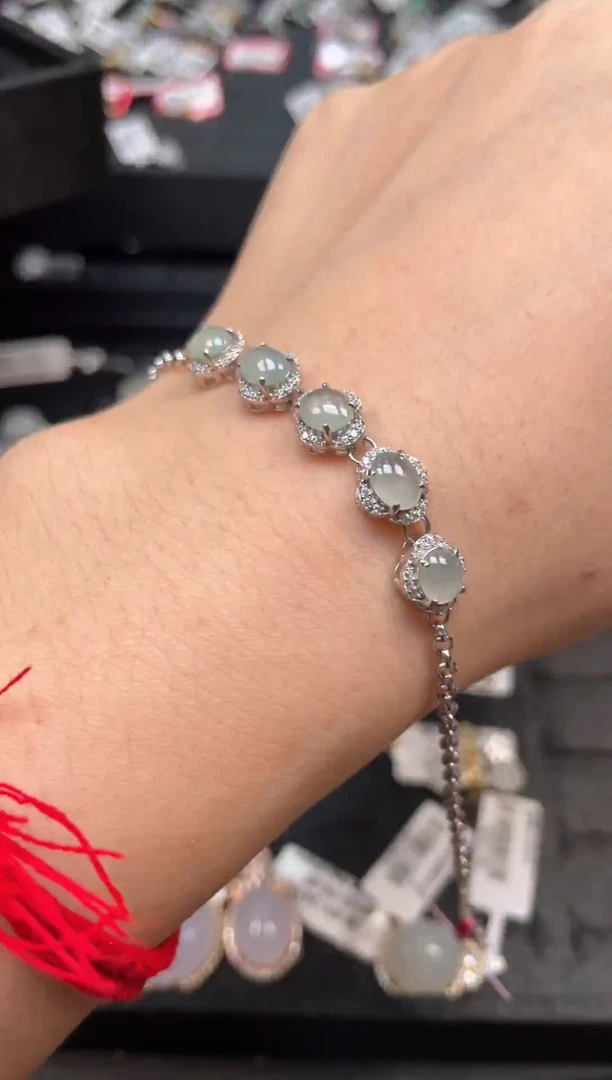 银S925镶嵌戒指翡翠天然翡翠A货