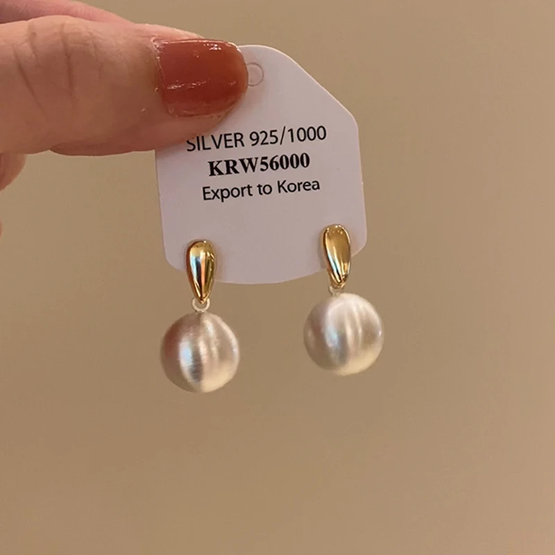 合金耳饰 小众独特气质磨砂拉丝金属球耳环2025新款ins风耳饰耳钉