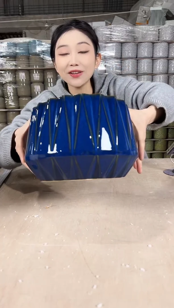 【闪购商品】陶瓷南瓜蓝花釉大号21x16