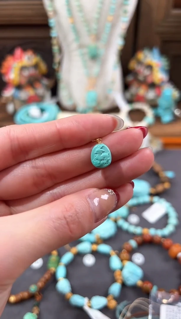 【闪购商品】绿松石提溜18K金镶嵌绿松石提溜