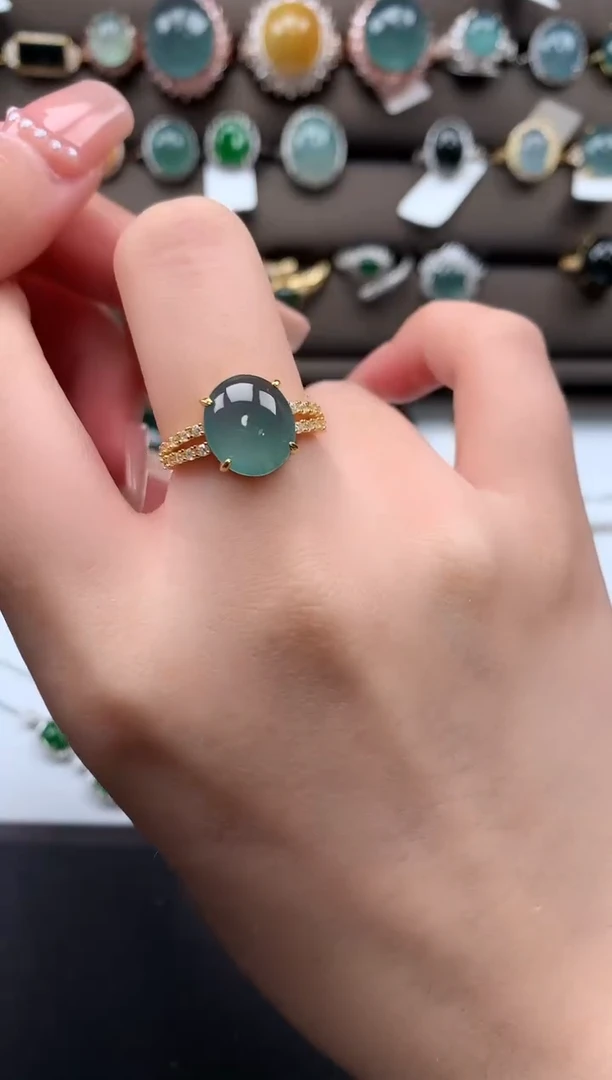 【闪购商品】翡翠戒指银S925镶嵌5214