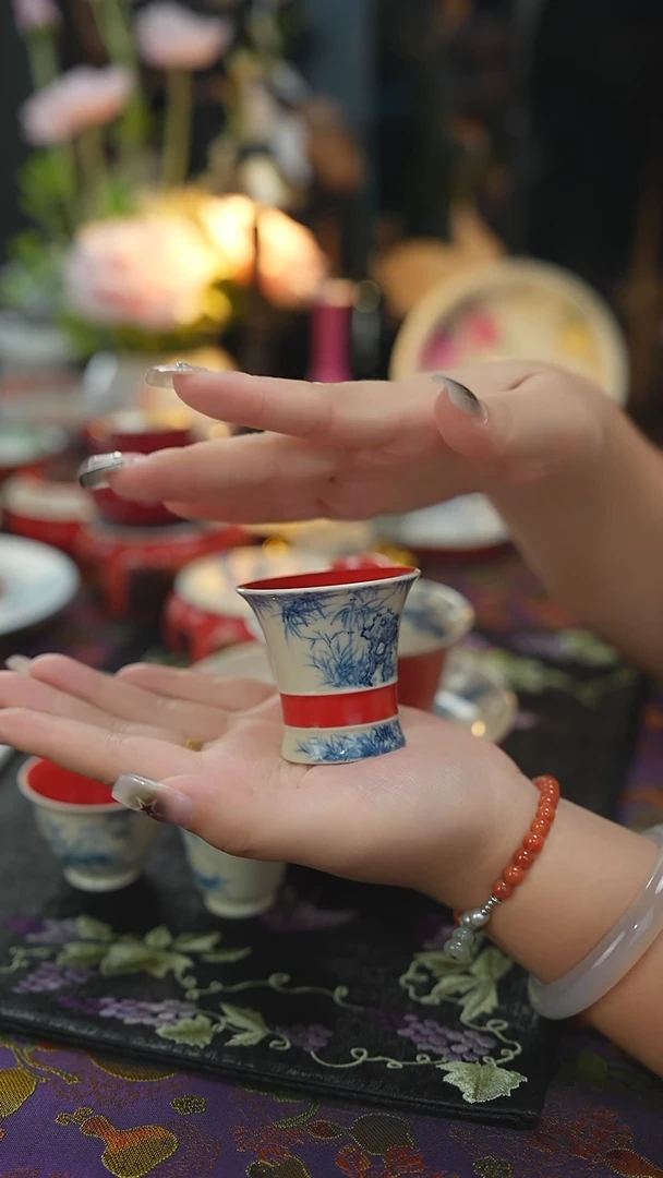 雨香斋景德镇手工手绘竹子主人杯