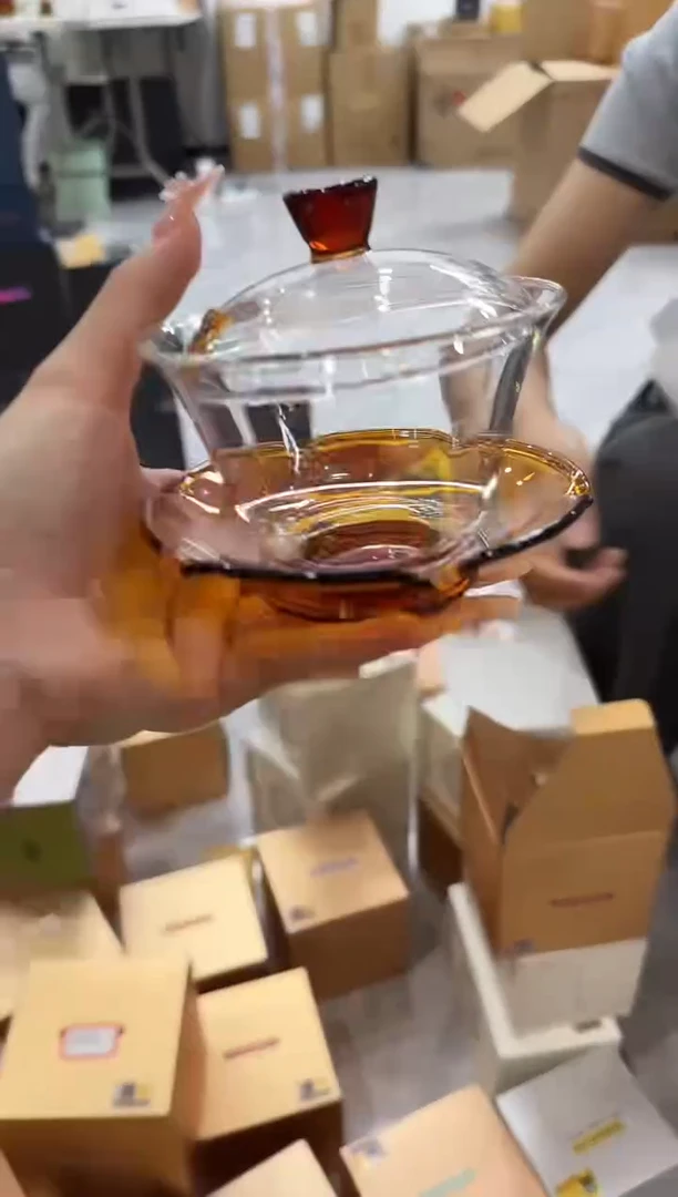 @@禾器荷叶盖碗琥珀色