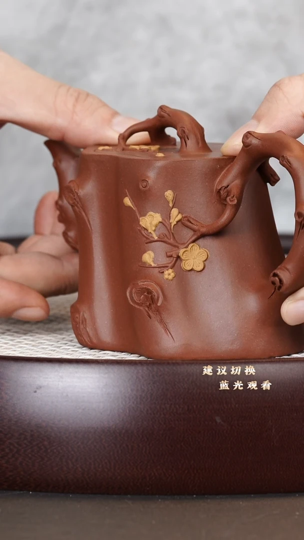 茶壶紫砂双色梅桩 底槽清 240cc