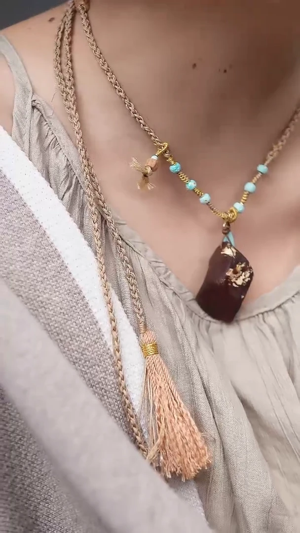 琥珀颈饰未镶嵌蜜蜡吊坠