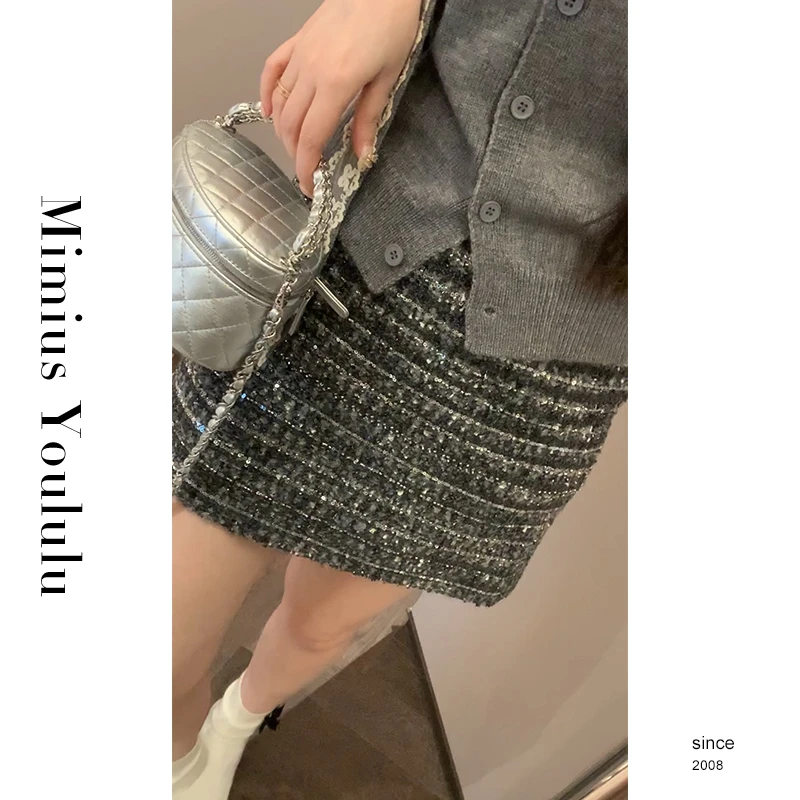 【mimius】&游鹿鹿气质手工高级亮片半身裙 汉服() F12065