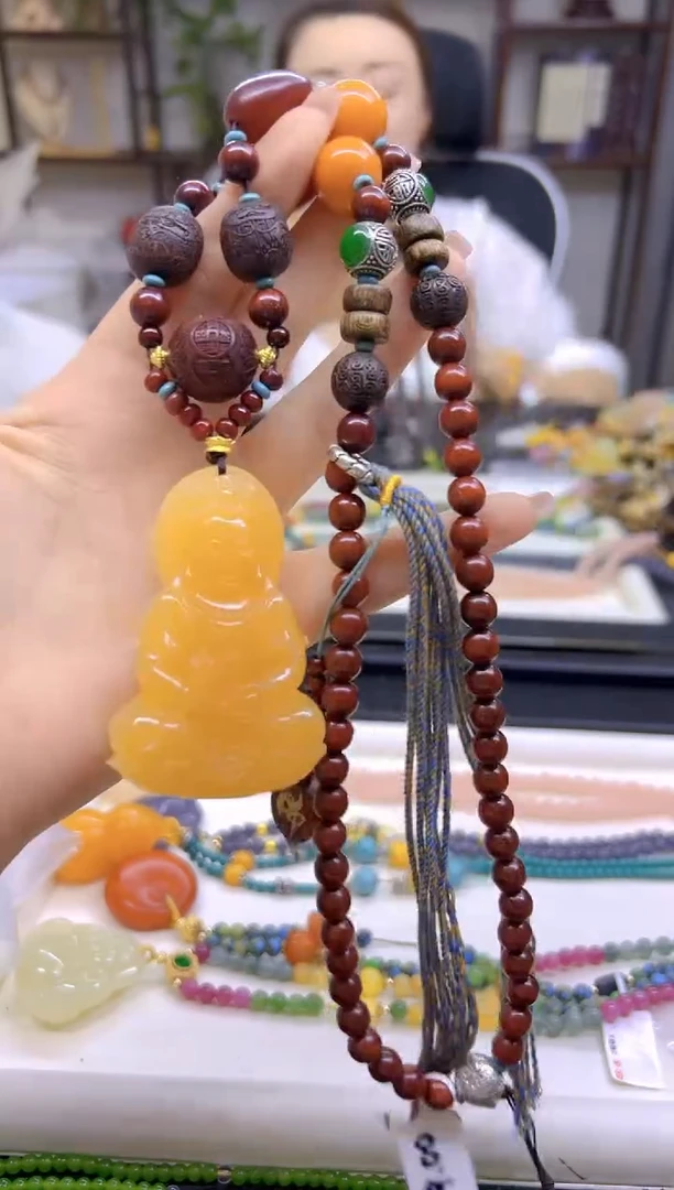 和田玉未镶嵌毛衣链DIY款M642