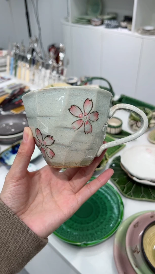 【闪购商品】瓷片春樱咖啡杯（粉）