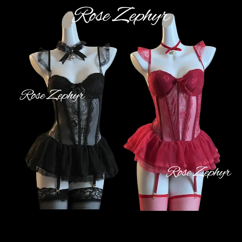 【小美推荐】邂逅爱  大码聚拢显瘦塑身鱼骨胸衣蕾丝钢圈胸垫睡裙