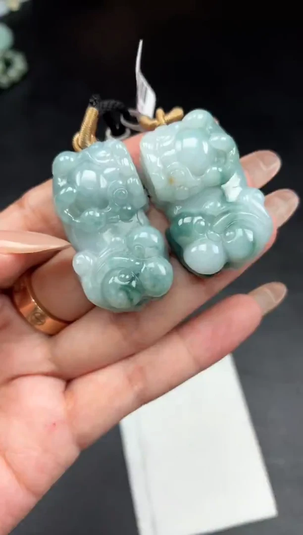 未镶嵌定制翡翠9-26HDJT0158109一对