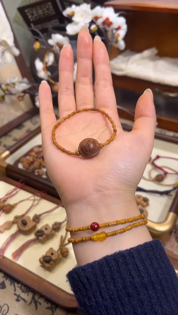 手串桃核【桃缘行】竹节「富甲」桃木桃核辟、挡、驱、护 备注手围