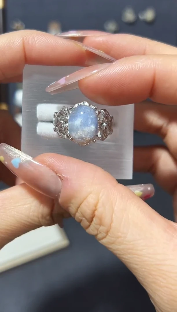 【闪购商品】水晶戒指银S925镶嵌发一（42）