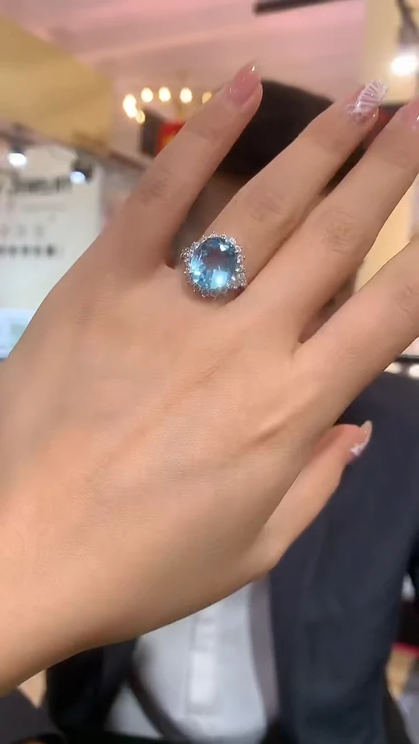 银S925镶嵌戒指托帕石【宝石世家严选】