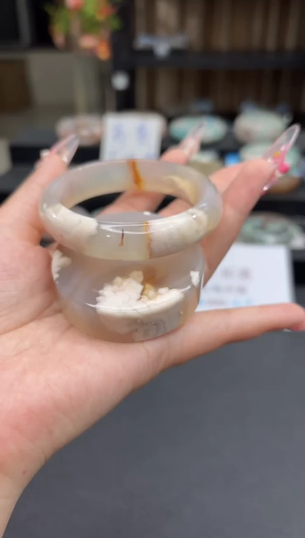 未镶嵌手镯石英质玉53(59圈赠送镯心)